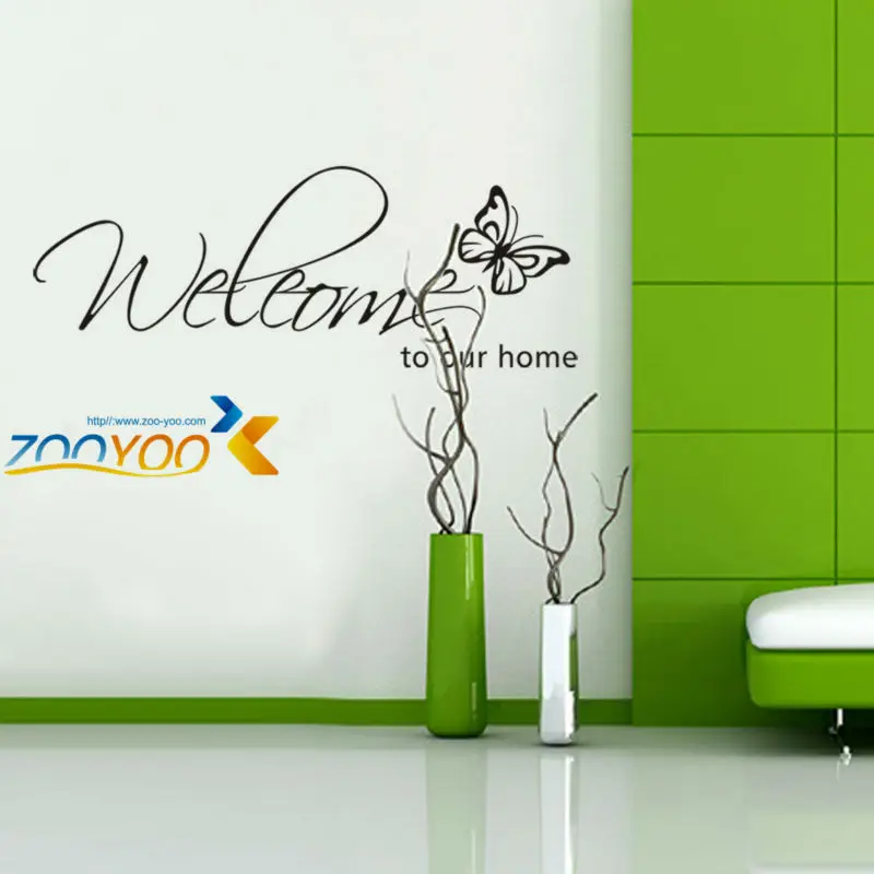 

Welcome To Our Home home decoration creative wall decals ZooYoo8152 decorative adesivo de parede removable vinyl wall stickers