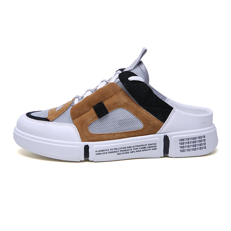 Новинка 2019 мужские сандалии без шнуровки повседневные сетчатые пляжные шлепанцы