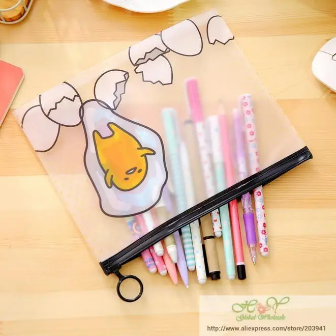 1 шт./лот 222*180 мм Kawaii Mr. Lazy Egg Серия ПВХ прозрачный пенал Gudetama очистка сумки DIY канцелярские сумки