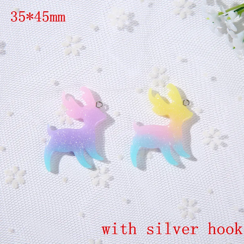 5 шт. смешанные Мультяшные животные бамби Сика олень flatback Смола кабошон для DIY
