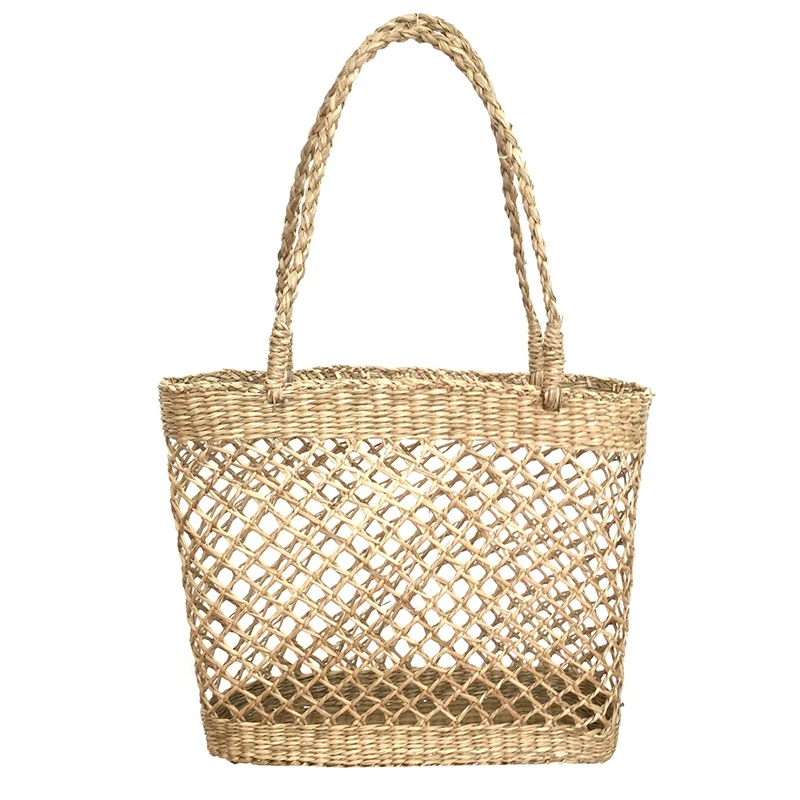 Сетчатая соломенная сумка ручной работы повседневные тканые сумки пляжная без