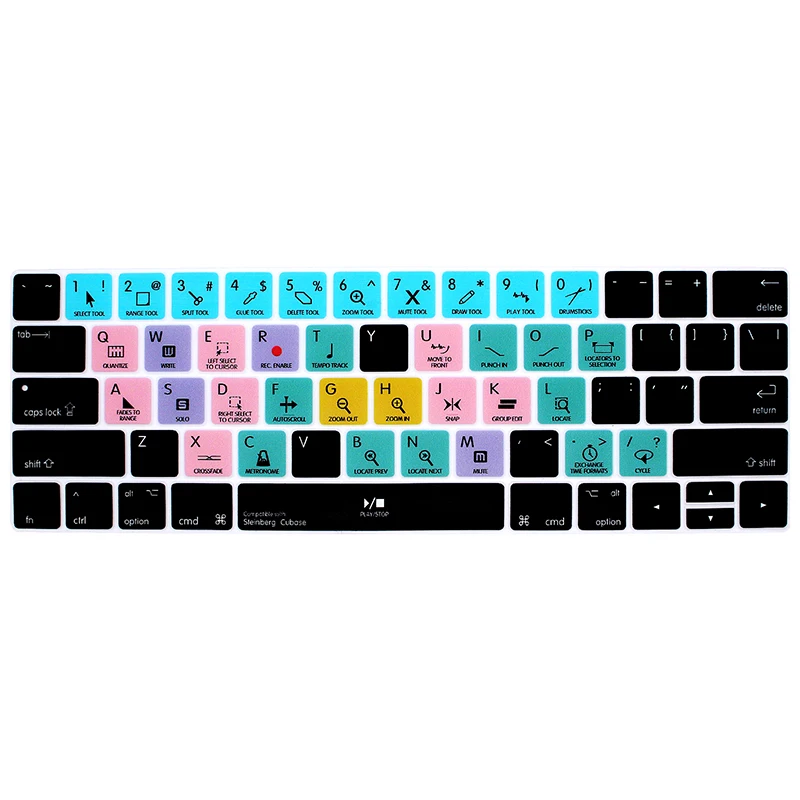 HRH Steinberg Cubase ярлыки Hotkey силиконовая клавиатура кожного покрытия для Macbook Pro 1" 15" Touch Bar A1706/A1707/A1989/A2159