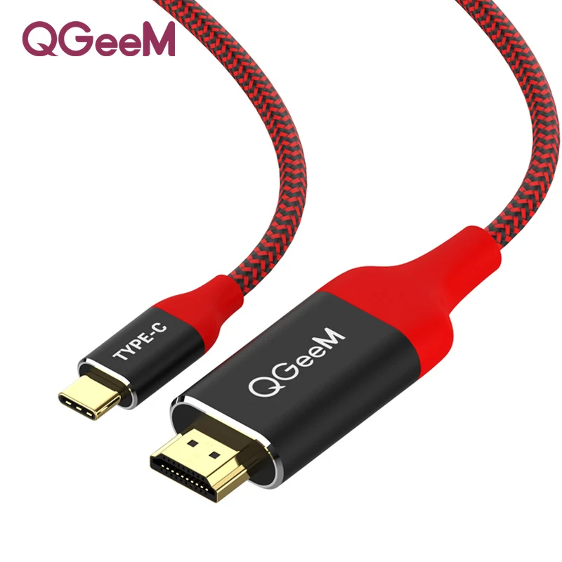 Usb c к hdmi кабель адаптер 4k 1080P 60 Гц usb type c к hdmi 2,0 кабель Thunderbolt 3 кабель для Macbook huawei Mate10 Sumsang S8 - Цвет: 4K 60HZ RED-BLACK