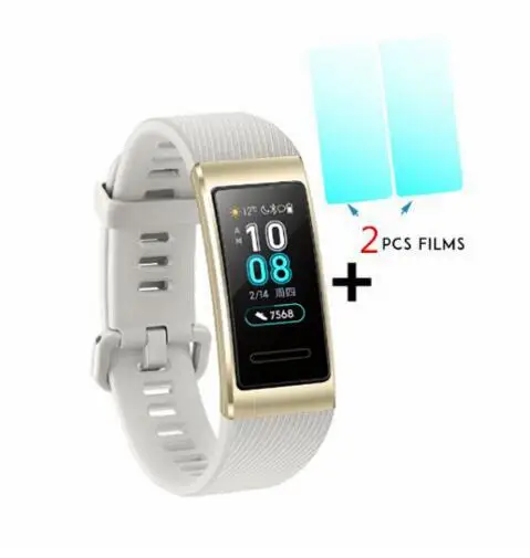 huawei Band 3 Pro Smartband gps металлическая рамка Amoled полноцветный дисплей сенсорный экран Датчик сердечного ритма датчик сна - Цвет: Gold add film