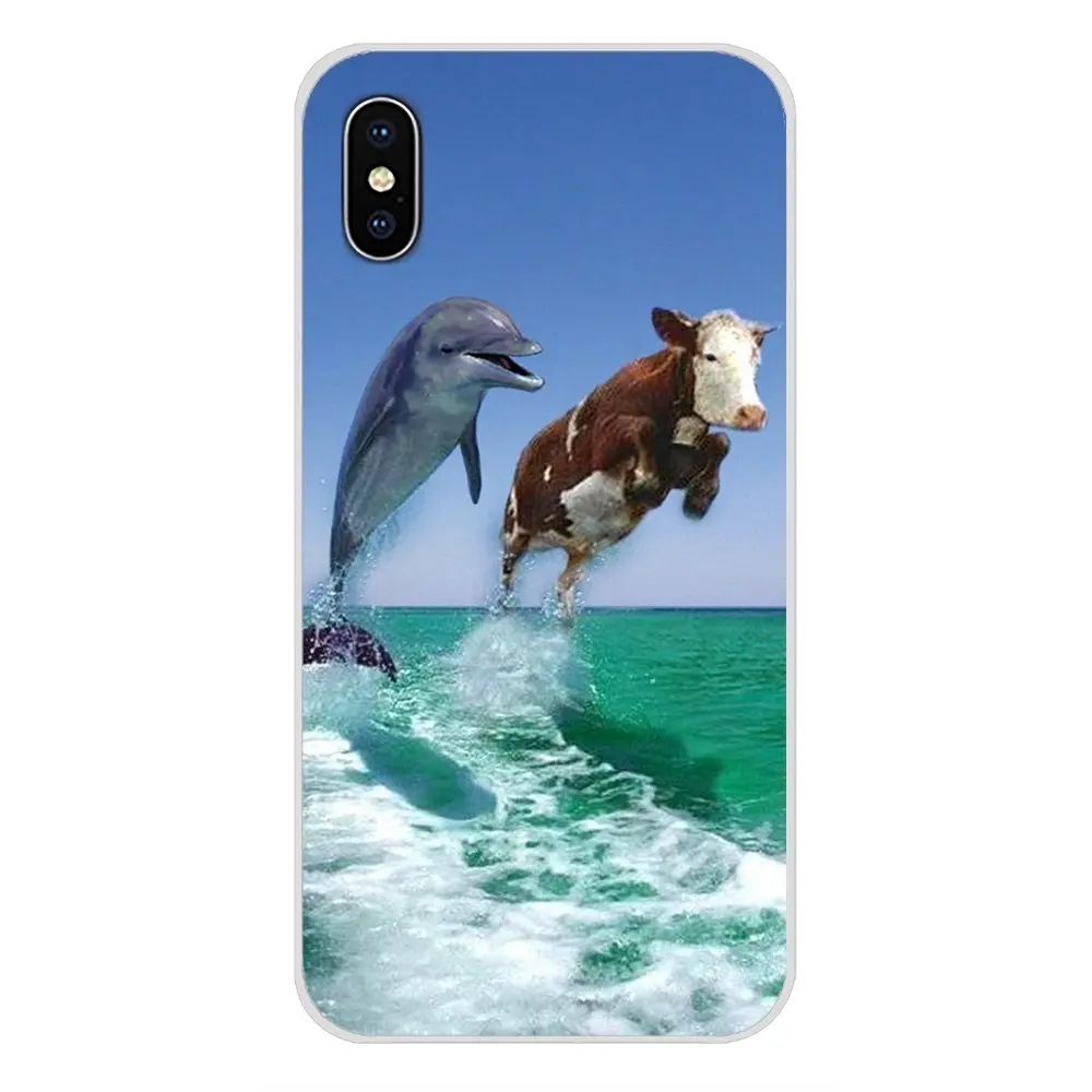 Прозрачный чехол из ТПУ для Xiaomi Redmi 4A S2 Note 3 3S 4 4X 5 Plus 6 7 6A Pro Pocophone F1 Ocean Dolphin Dance And Jumping|Чехлы-накладки| |
