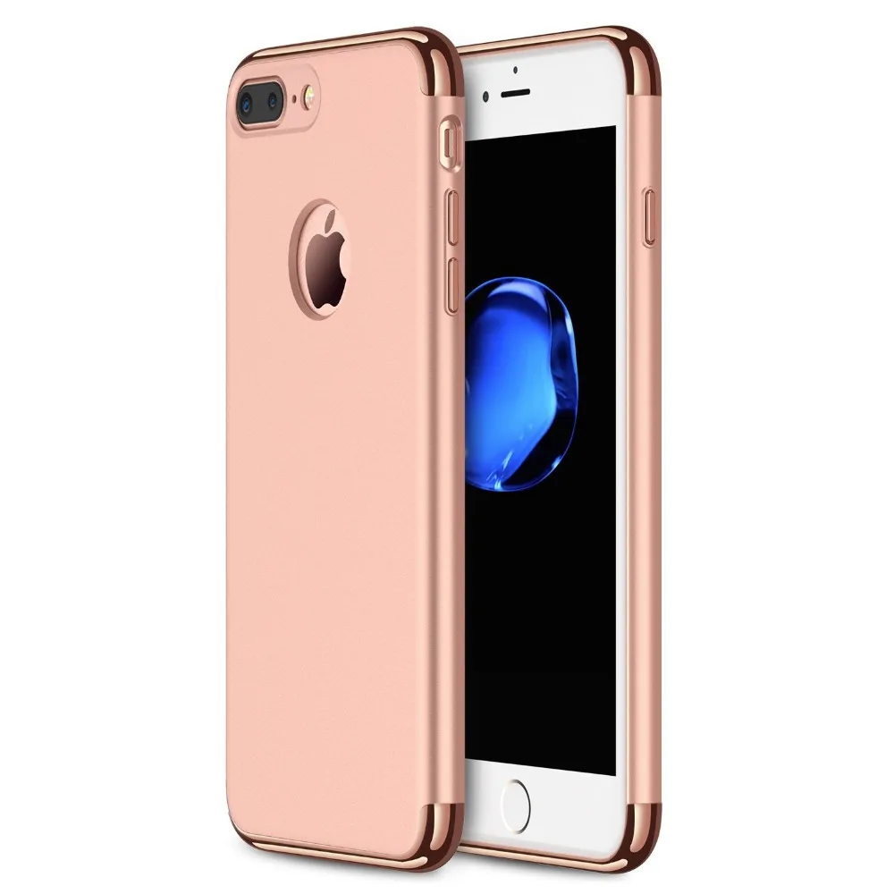Стильный тонкий жесткий чехол-накладка HONGRUNA 3 в 1 с съемными частями для iPhone7 6 6S 5 5S