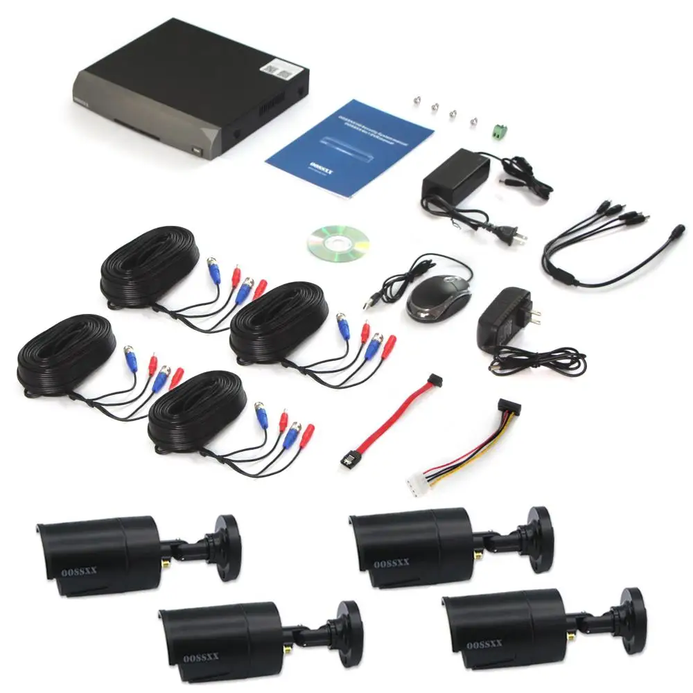 OOSSXX 8CH DVR 720 P HDMI CCTV Системы видео Регистраторы 4 шт. 1280TVL охранных Водонепроницаемый