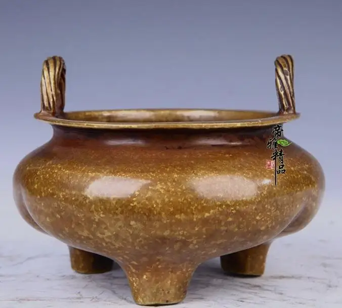 Chinese Palace Royal Bronze Copper Gild Three Feet Two Ear Incense Burner Censer | Дом и сад