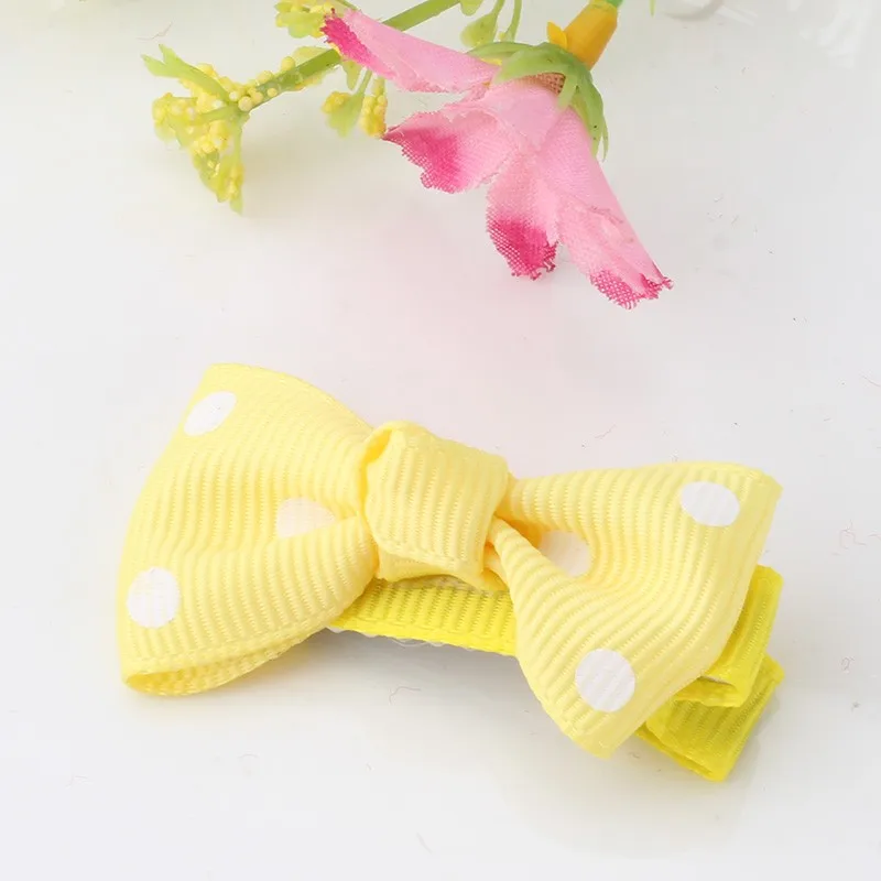 Q MISM 1PC Colorful Dot Bow Hairpins Hair Ornaments Cute Bow-Knot Princess Ribbon Clip Children Accessories | Детская одежда и