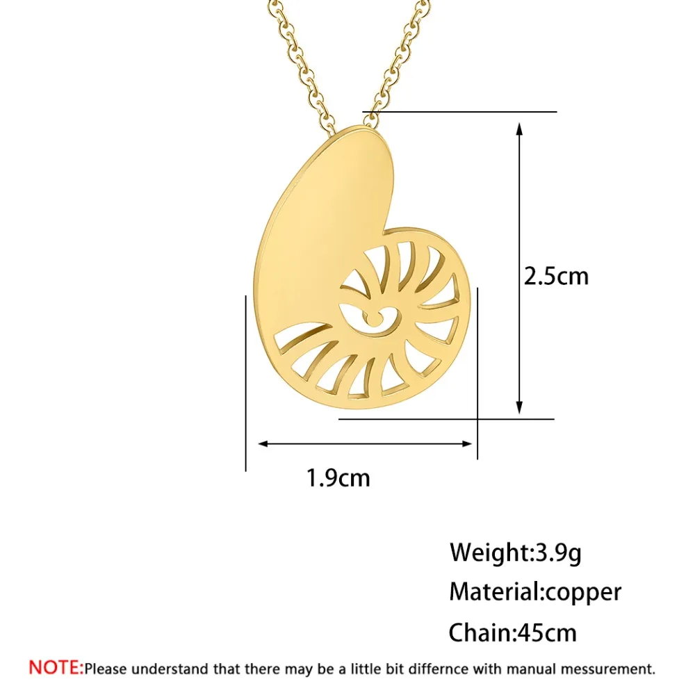 Чандлер турбо ожерелье Роза оболочка золотого цвета из нержавеющей стали