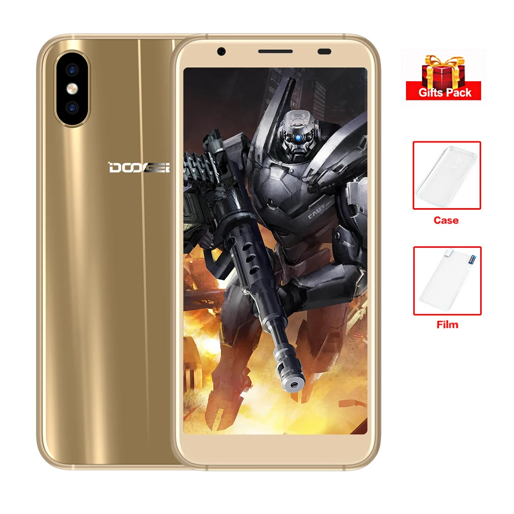 DOOGEE X55 смартфон с 5 дюймовым дисплеем четырёхъядерным процессором MT6580 ОЗУ 1 ГБ ПЗУ