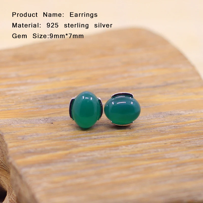 Женские серьги гвоздики из серебра 925 пробы с зеленым камнем|earrings for|earrings for