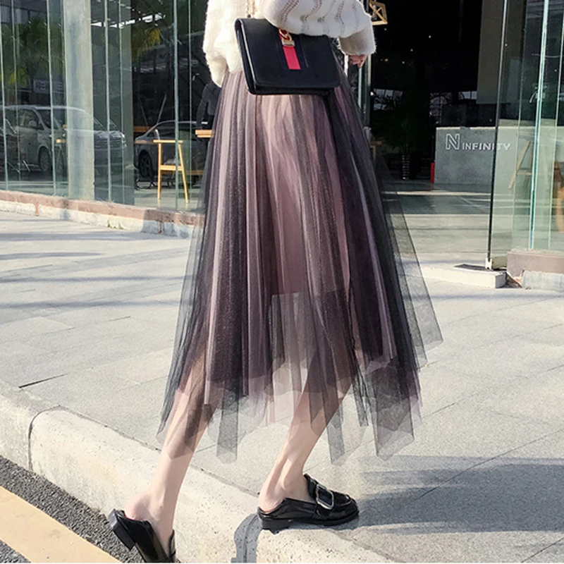 Весенне летние женские юбки трапециевидной формы с эластичным поясом и