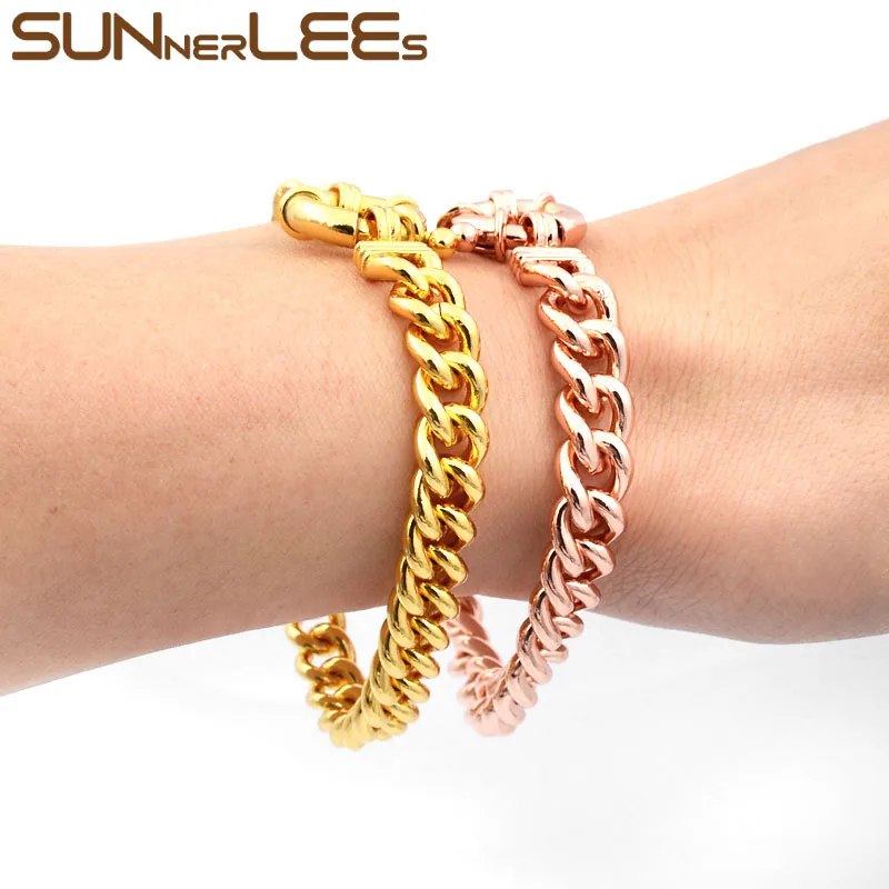 Браслет SUNNERLEES из кубинской цепи с гладкой поверхностью 9 мм Ювелирное Украшение