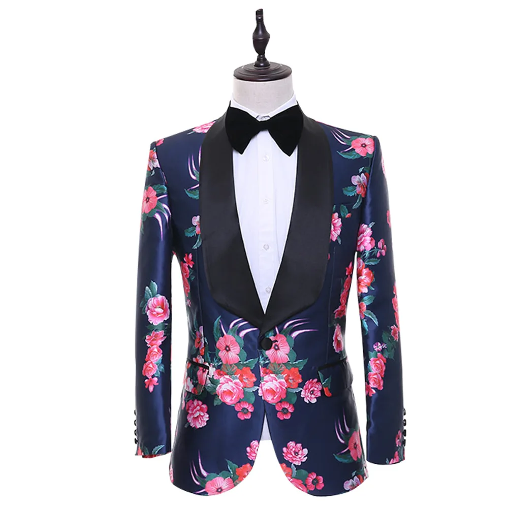 Men's suit men's printed fashion gentleman two-piece (jacket + pants) business banquet formal | Мужская одежда