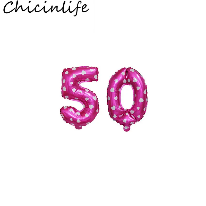 pink50 Chicinlife 2 шт 16 дюймов 30/40/50/60 Фольга воздушные шары с днем рождения воздушные шары для взрослых вечерние Юбилей украшения свадебные принадлежности - Цвет: pink50