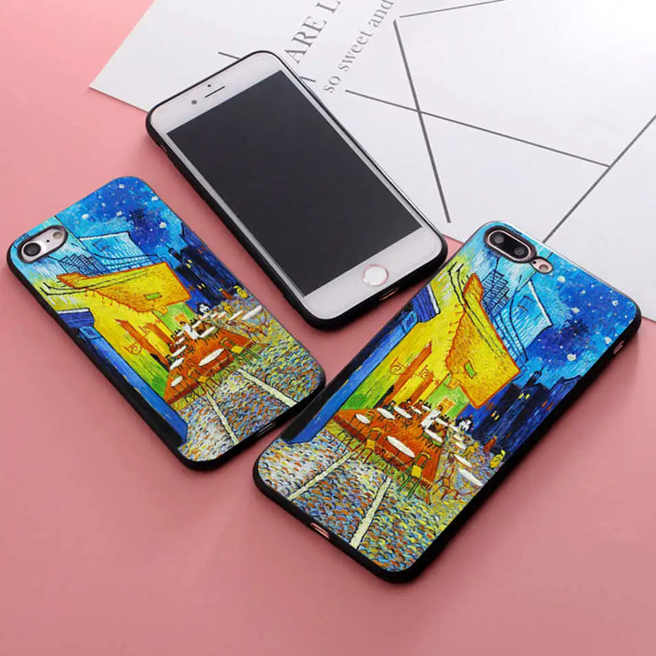 Coque Vincent Van Gogh Cafe Terrace at Night Housings Phone Case for iPhone X 5S XR XS Max SE 6 S 6s 7 8 Plus Cover | Мобильные