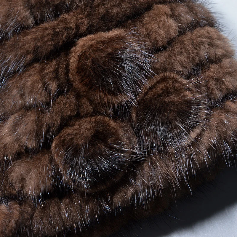 Женская Шапка бини из натурального меха норки с помпоном|fur pompom beanie|pompom beaniewinter hat