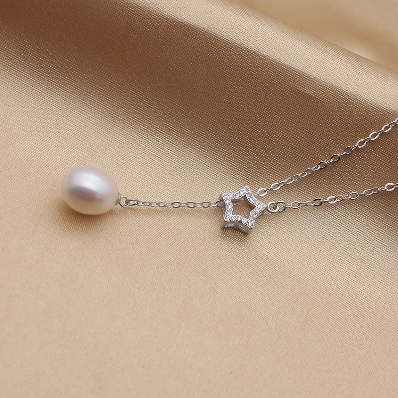 Роскошный Кристалл белый пресноводный жемчуг модное ожерелье подвеска в виде