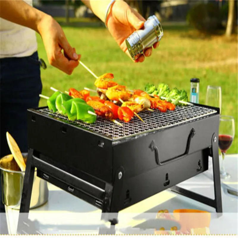 Гриль барбекю на открытом воздухе портативная плита складной уголь Кемпинг печь