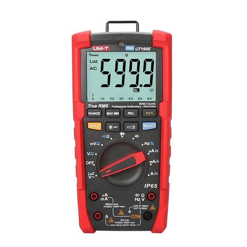 UT195E UNI-T UT195E UT195M профессиональный ручной промышленный мультиметры True RMS IP65 цифровой ЖК-дисплей - Цвет: UT195E