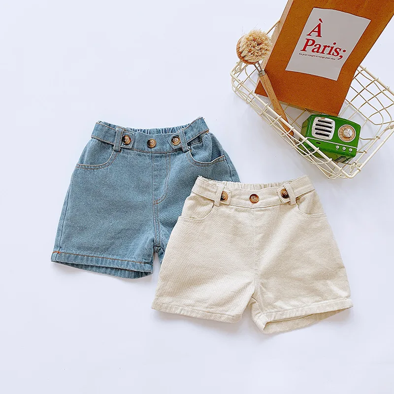 Лето 2019 для маленьких мальчиков модные джинсовые шорты в Корейском стиле и