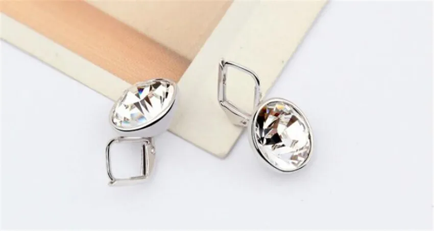 SHDEDE круглые серьги-капли с кристаллами Swarovski для женщин, модные ювелирные изделия, прозрачные стразы, классические простые аксессуары
