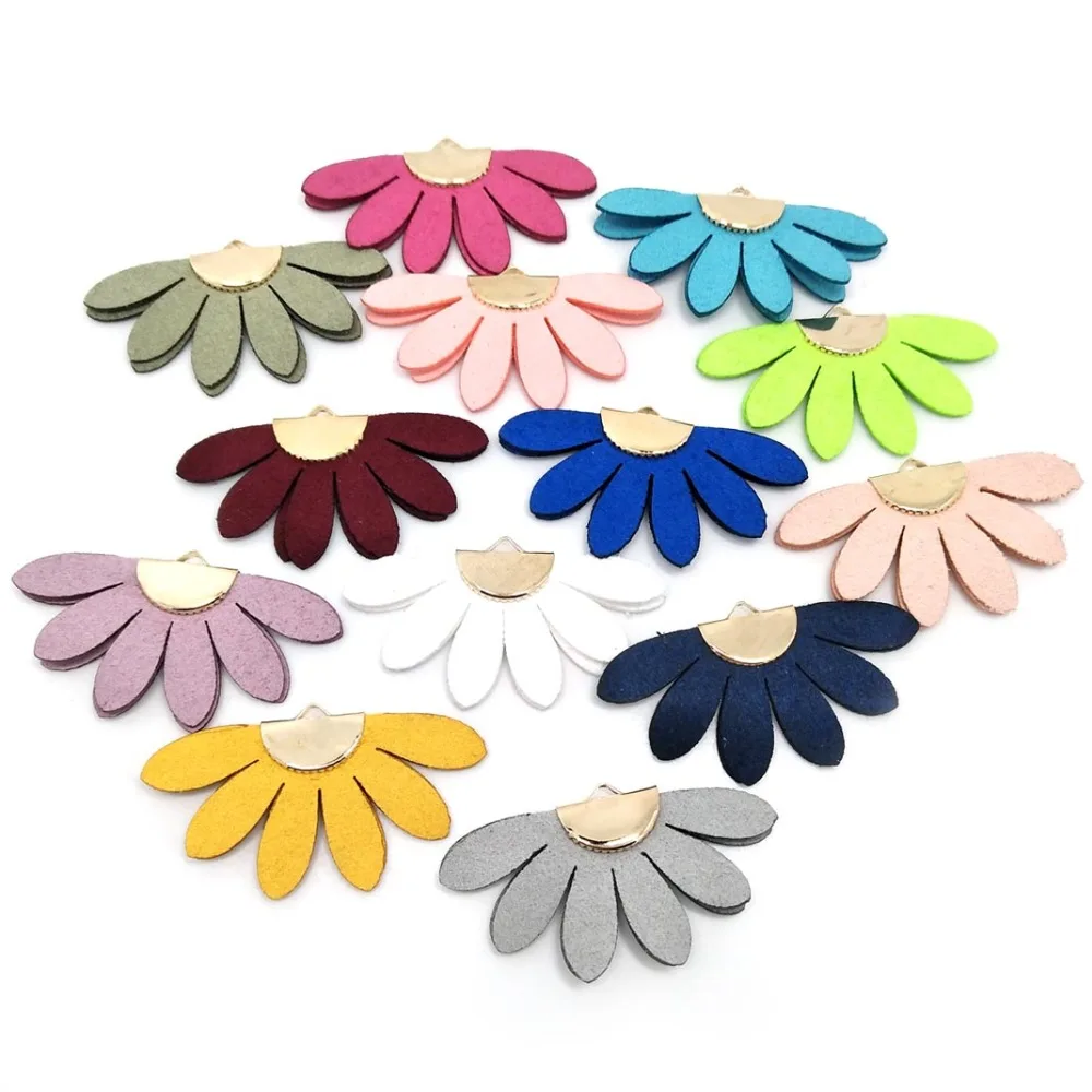 100 штук новых цветных кисточек из цветов с золотыми колпачками длиной 2,4 см для создания ювелирных изделий, сережек, брелоков для ключей и других украшений.