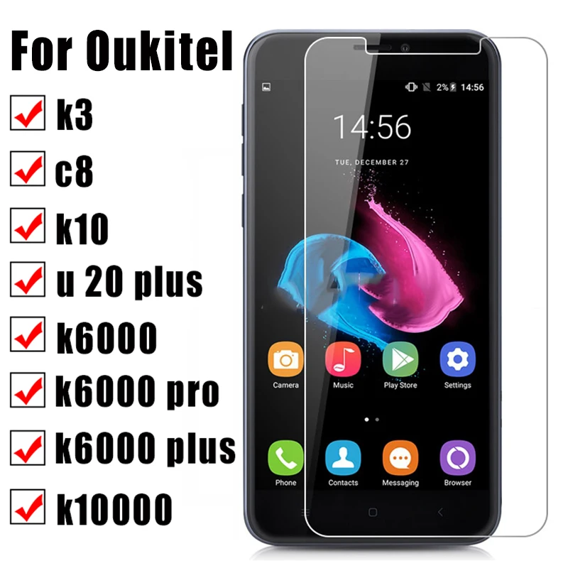Для oukitel k10000 Защитное стекло для c8 6000 pro plus k3 k10 u20 защита закаленное экран 9h