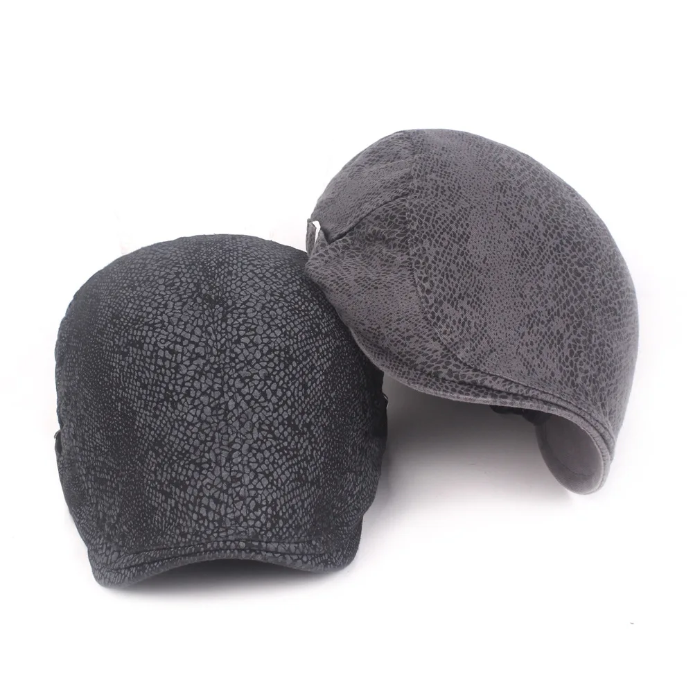 Мужская Берет Шляпа стильный Змеиный узор Повседневная газетчик кепки для езды