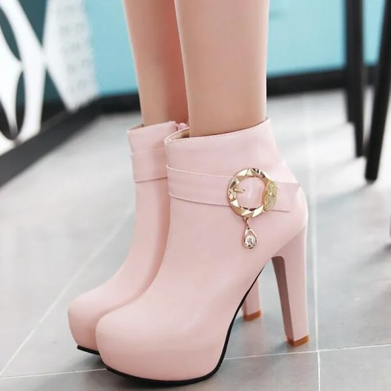 

Promotion Korean Edition fashion Coarse heel Martin boots English winter Chelsea Women Boots plus size 34-43