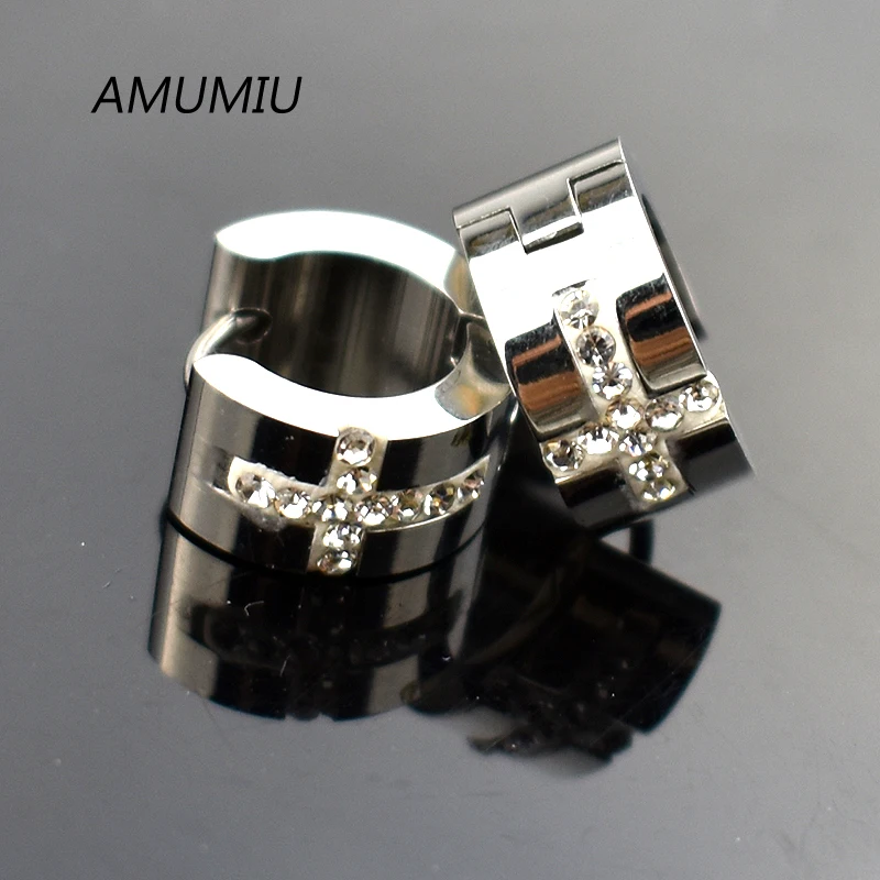 Мужские и женские трендовые серьги гвоздики AMUMIU из титановой стали ювелирные