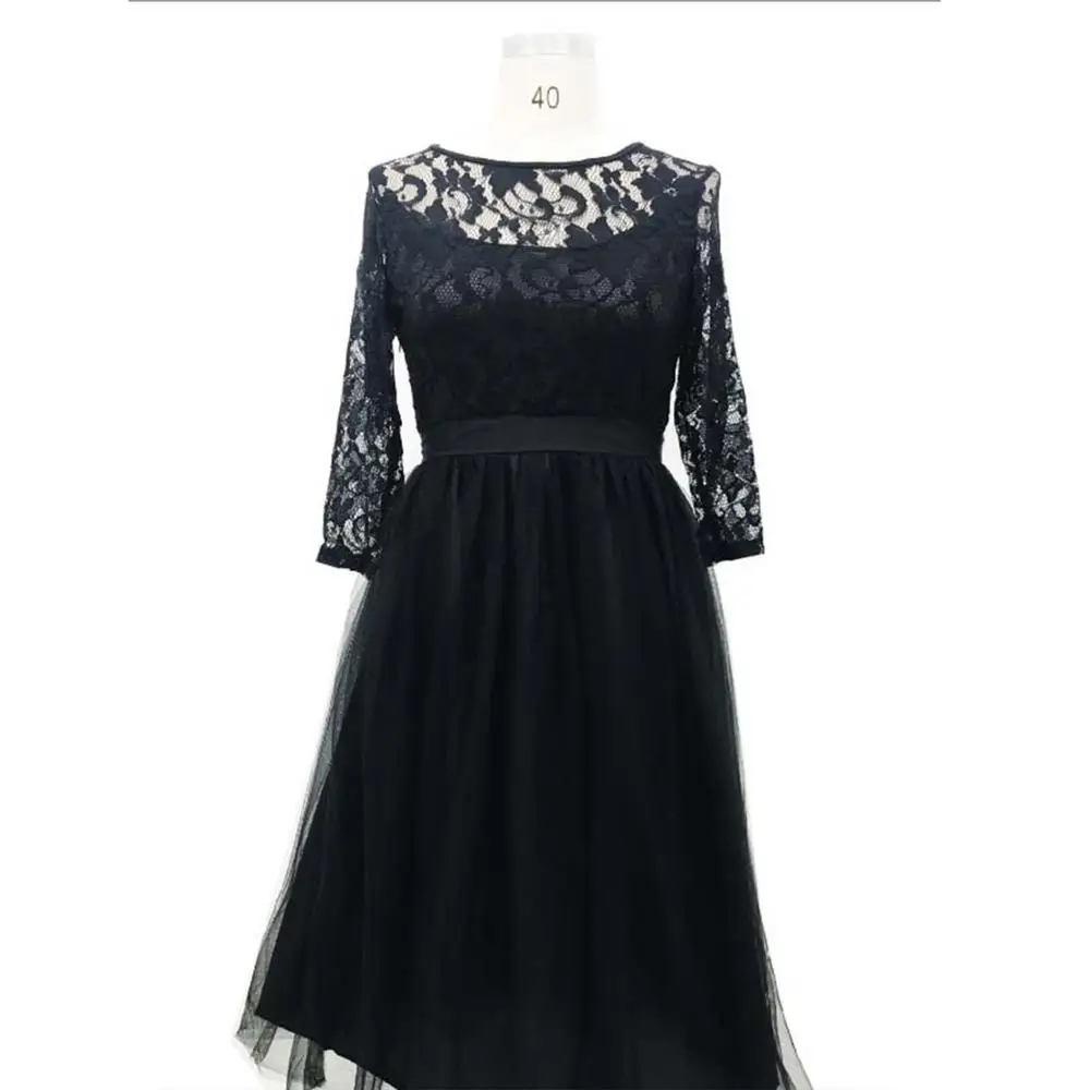 Женское Короткое платье трапеция для выпускного вечера элегантное черное