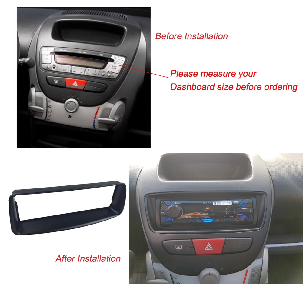 Одна Din аудио панель для CITROEN C1 TOYOTA Aygo Ab PEUGEOT 107 радио CD gps DVD стерео CD панель накладка комплект рамка
