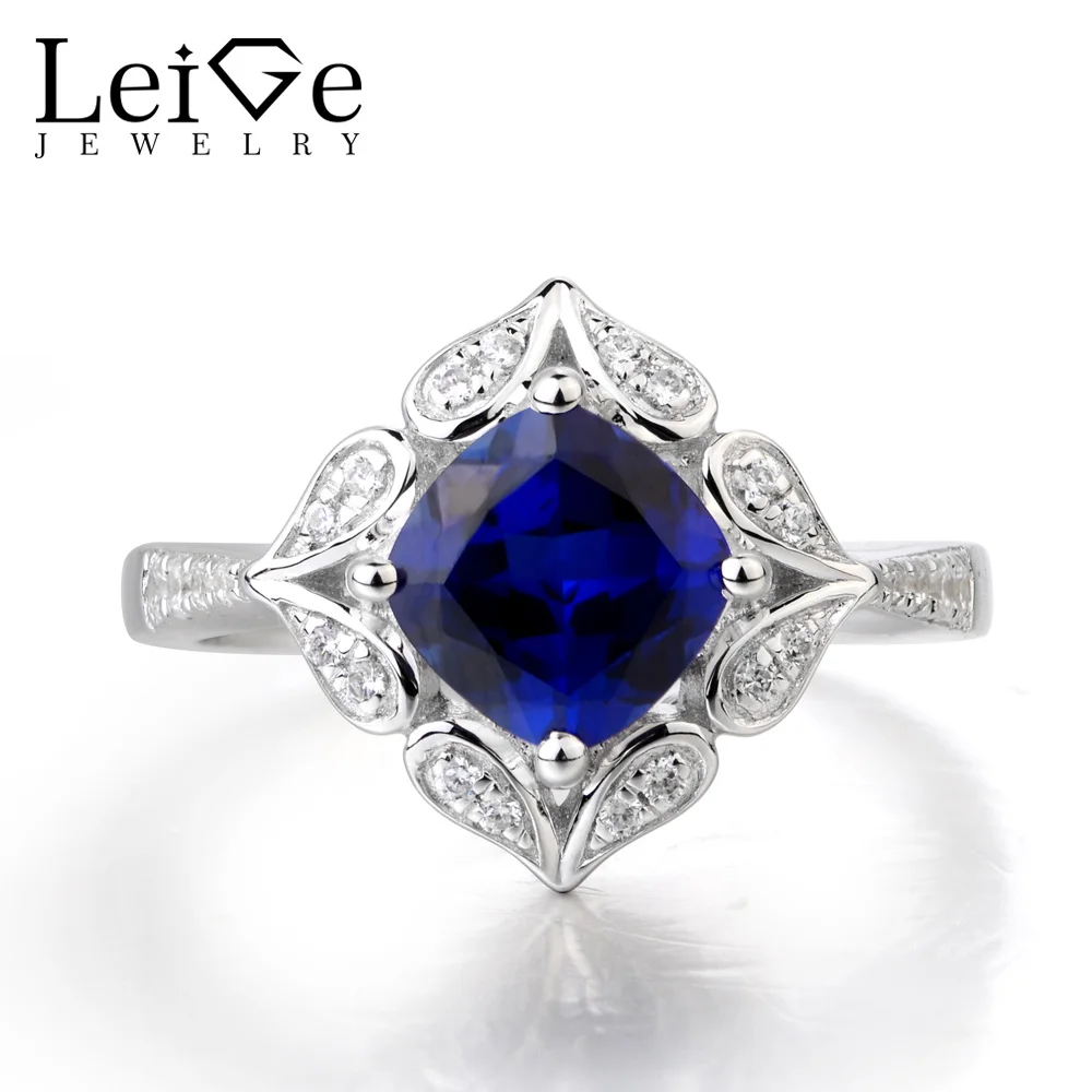 Leige ювелирные изделия свадебное кольцо с сапфиром синими камнями сентябрьские