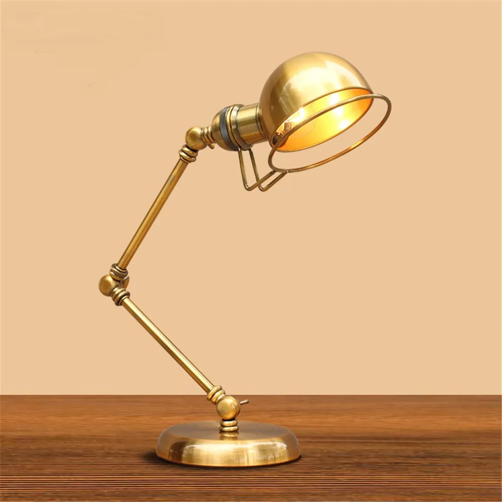 American rocker desk lamp originality personality fashion vintage bronze iron long arm table lamps bedroom bedside study FG357 | Освещение