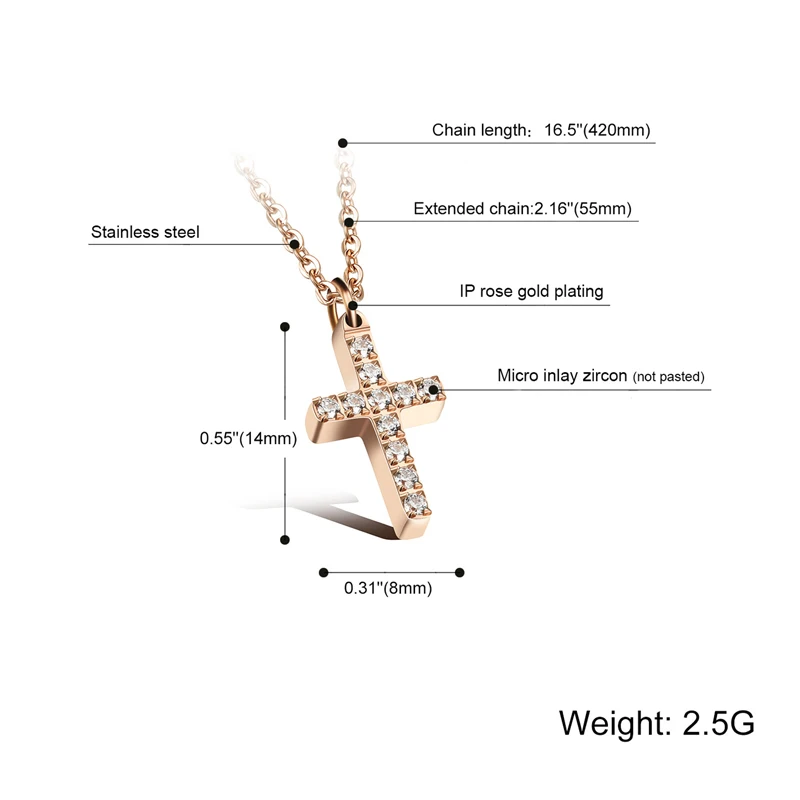 Новая мода Крест Подвеска Ожерелье для женщин Золотой Серебряный цвет Кристалл