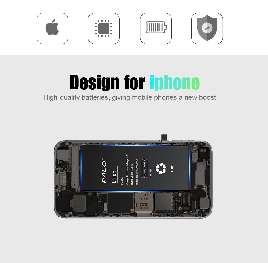 PALO, высокое качество, аккумулятор для Apple iPhone 6, 6 S, 6 Plus, 6S Plus, сменные батареи, реальная емкость, батарея, Бесплатные инструменты