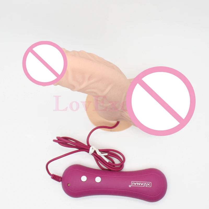 7 дюймов Вибрационный вращения фаллоимитатор настоящая кожа приятные на ощупь 8