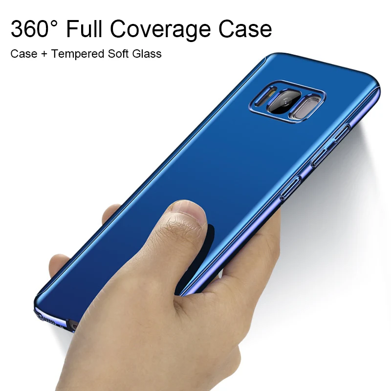 Mirror Case for Samsung Galaxy S9 Plus S7 Full Hard Cover with Tempered Glass Phone S8 Note 8 |
