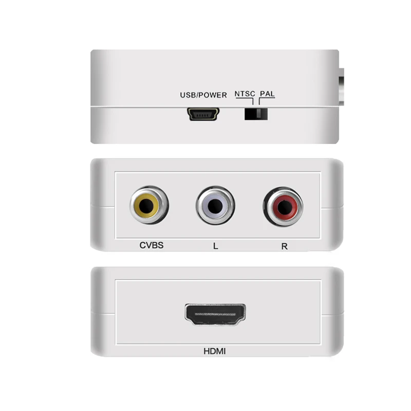 Конвертер AV в HDMI конвертер 3RCA CVBS HD видео с Upscaler 1080P для HDTV монитора|Кабели HDMI| |