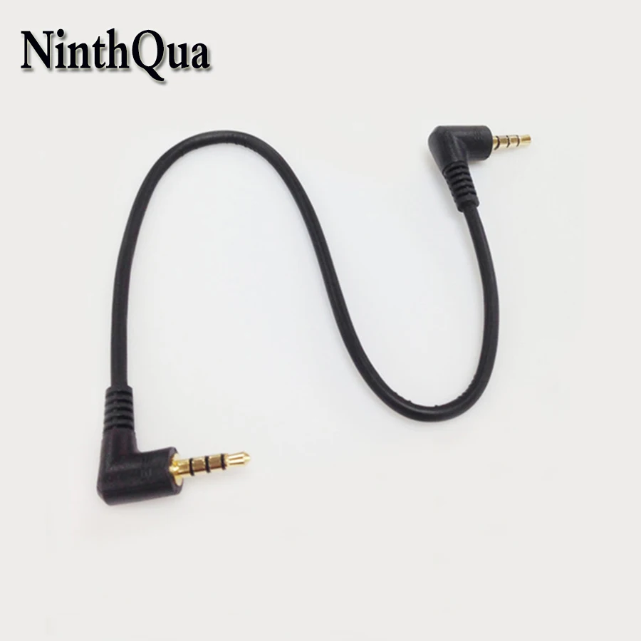 

1 шт. 3,5 мм 4-полюсный Аудио Видео штекер 90 градусов до 90 градусов позолоченный штекер AUX разъем для наушников с кабелем 20 см