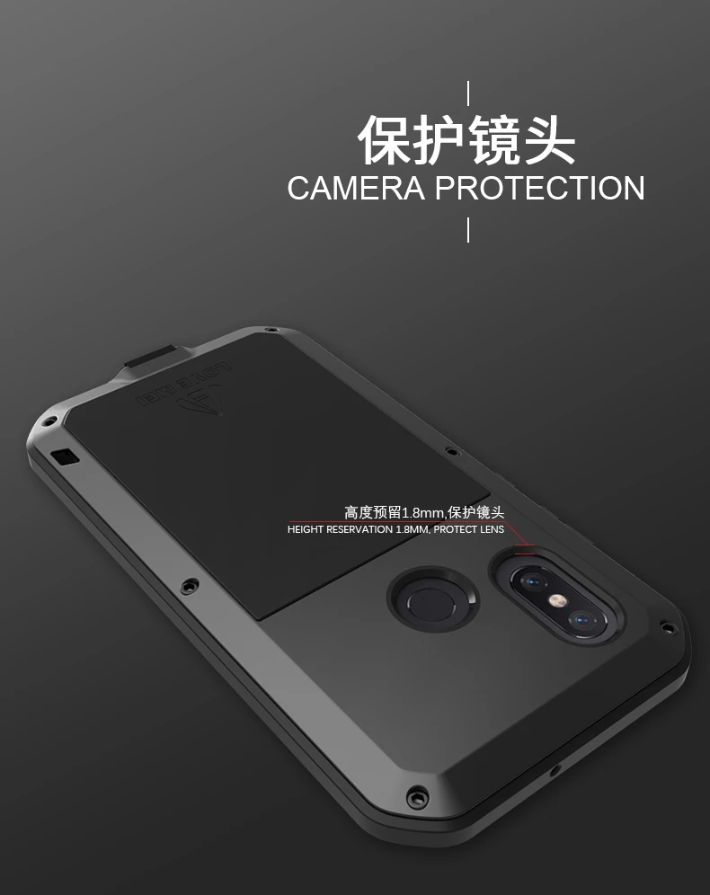 Waterproof Shockproof Dirtproof Three Proofing Case For Xiaomi Mi 8 Mi8 Cover Phone Shell Skin Bag with Tempered Glass | Мобильные