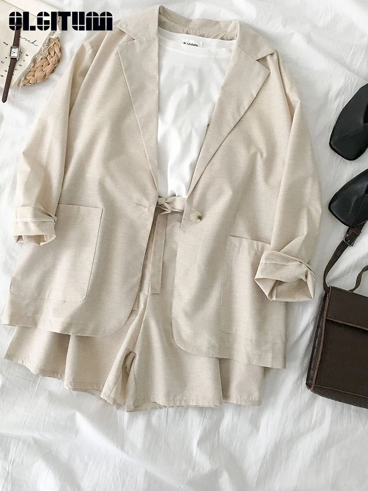 Повседневный костюм из двух предметов весна 2019 корейский однотонное пальто с