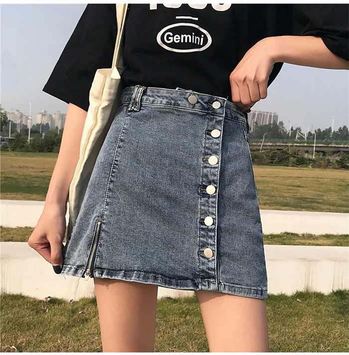 TIGENA, Модная Джинсовая юбка для женщин,, летняя, размера плюс, 5XL, мини, короткая джинсовая юбка, женская, высокая талия, трапециевидная, на пуговицах, юбка для школы