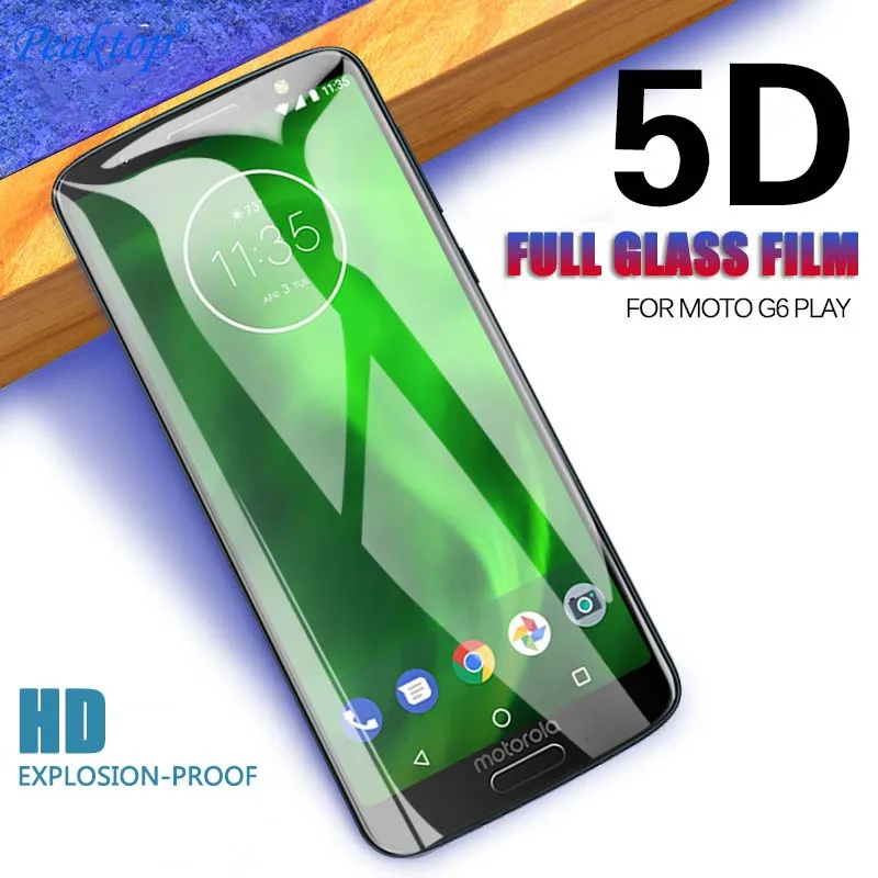 

5pcs Peaktop 5D Protective Glass For Moto G6 P30 Play Note Hard Tempered Glass On the For Motorola G6 G30 Play Screen Protector