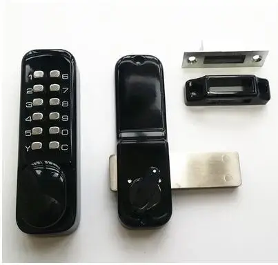 black color Наружные механические кодовые замки для ворот, садовые стальные замки, цифровая механическая кнопка для нажатия на поверхность, болт - Цвет: black color