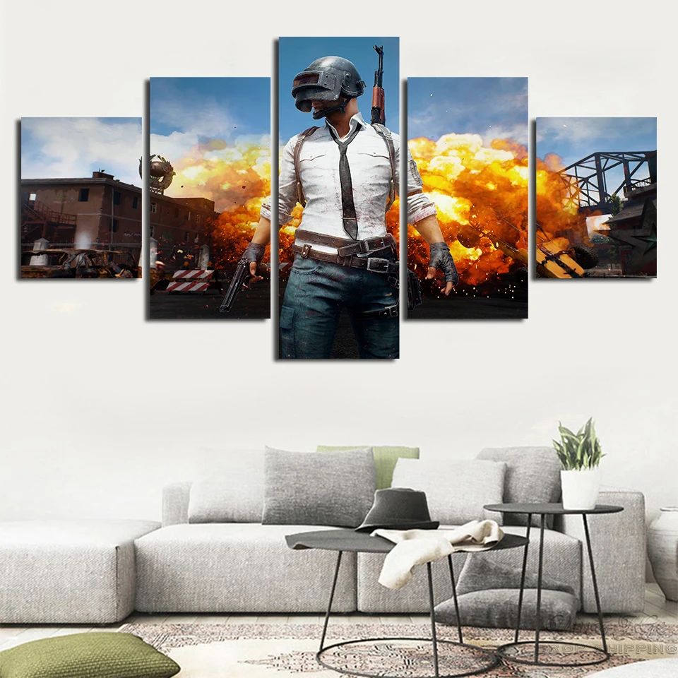 Горячая Pubg игра картинки домашний Декор 5 шт. джедаев выживания Битва Холст