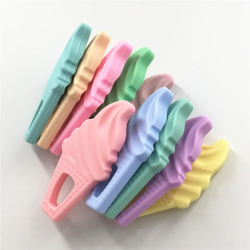 Chenkai 2 шт. BPA бесплатно силиконовые мороженое Прорезыватель кулон Уход DIY Baby Shower