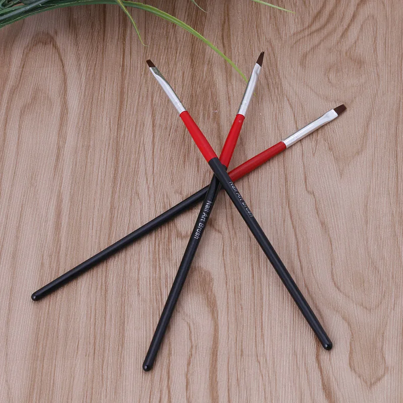 3 шт. мягкие УФ гелевые акриловые кисти для нейл арта ручки рисования ногтей